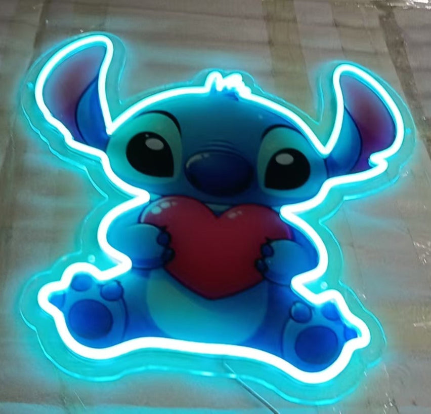 Lámpara LED Neón Stitch - 50x49cm
